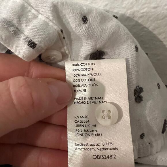 Maeve X Anthropologie White Embroidered Button Front Lightweight Shirt Size 10 - Picture 7 of 15